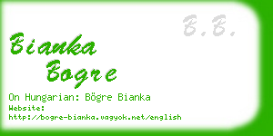 bianka bogre business card